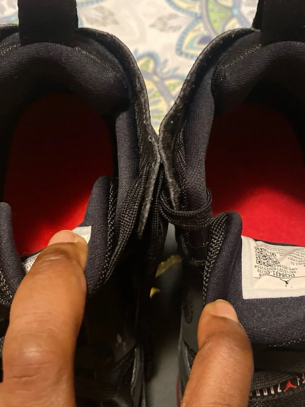 Jordan Men’s Black Sneakers with Red Jumpman Accents